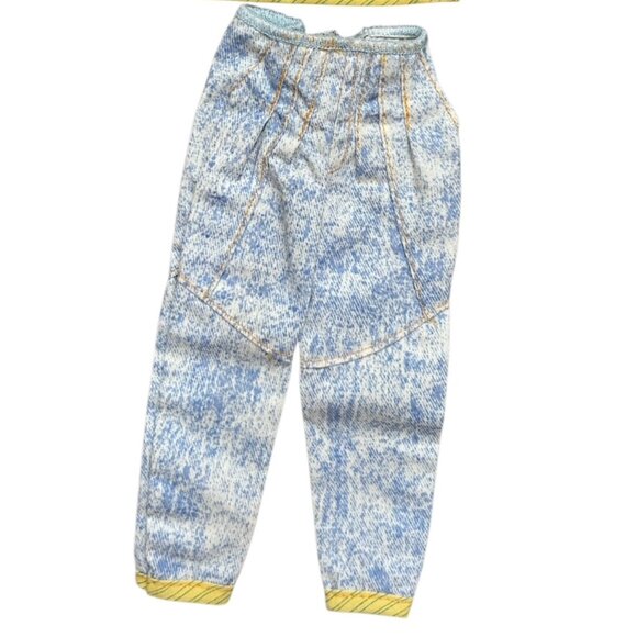 Vintage 1988 Genuine Barbie Ken Clothes Outfit Top Jeans Acid Wash #1690 - Picture 5 of 5